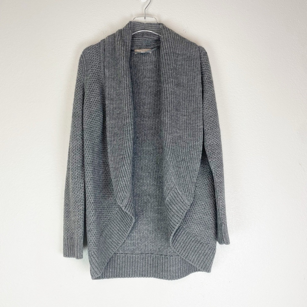 Banana Republic Sweater Womens Medium Cardigan Wool Alpaca Gray Open Front M